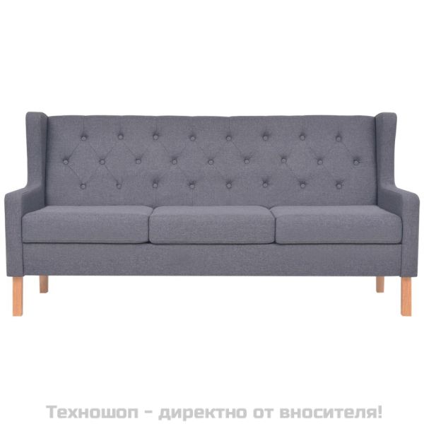 Комплект дивани от 3 части текстил сив