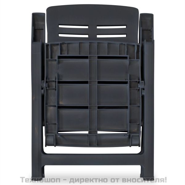 Накланящи се градински столове, 4 бр, пластмаса, антрацит