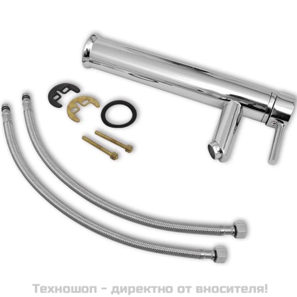 Мивка за баня със смесител, керамична, кръгла, бяла