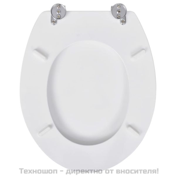 Тоалетни седалки с капаци, 2 бр, МДФ, бели