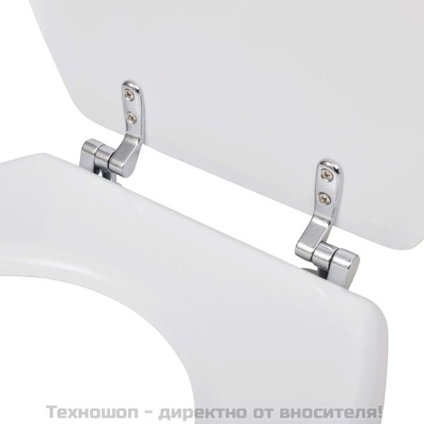 Тоалетни седалки с капаци, 2 бр, МДФ, бели