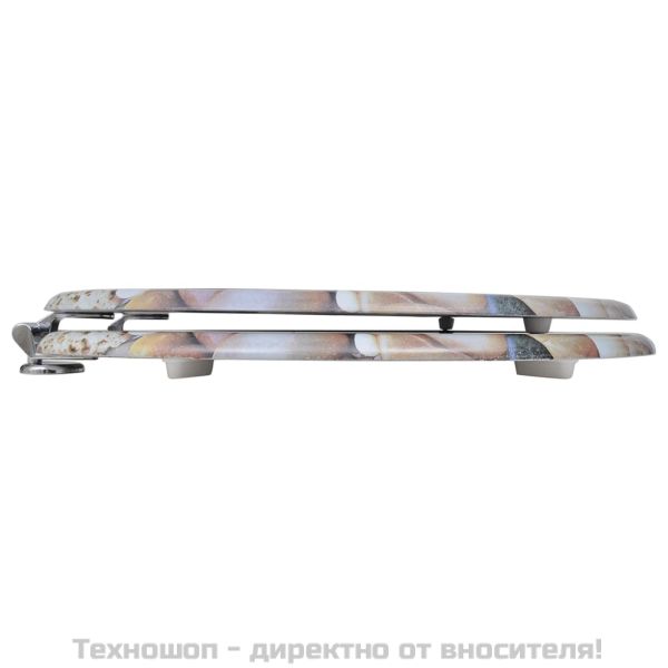 Тоалетни седалки с капаци, 2 бр, МДФ, камъчета