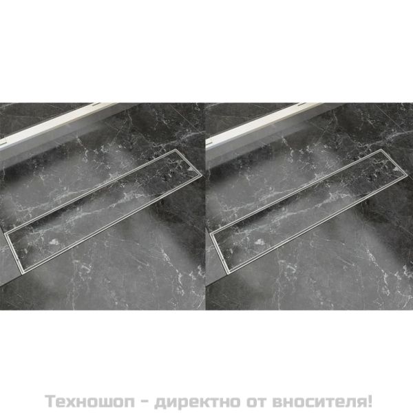 Линейни сифони, 2 бр, 530x140 мм, неръждаема стомана