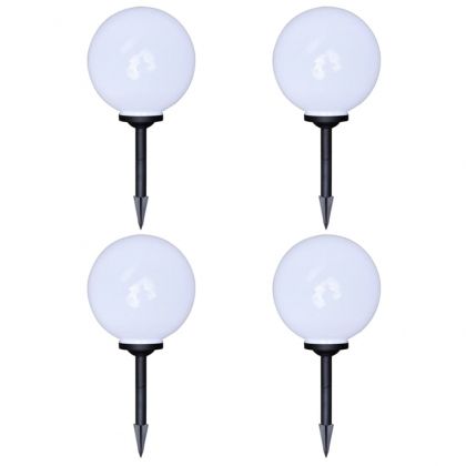 Градински лампи за пътека, 4 бр, LED, 30 см, с анкер за земя