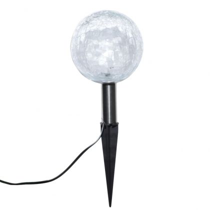 Градински лампи, 6 бр, LED, с анкери и соларни панели