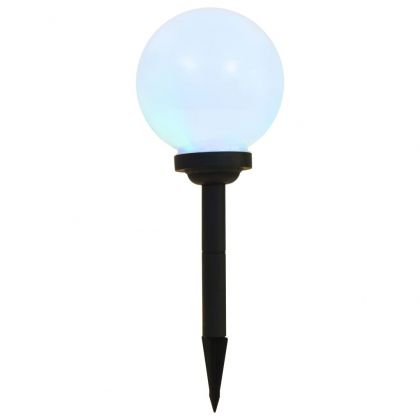 Външни соларни лампи 6 бр LED сферични 20 см RGB