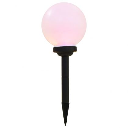 Външни соларни лампи 6 бр LED сферични 20 см RGB