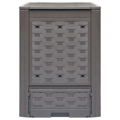 Компостери, 2 бр, кафяви, 60x60x83 см, 600 л, пластмасов ратан