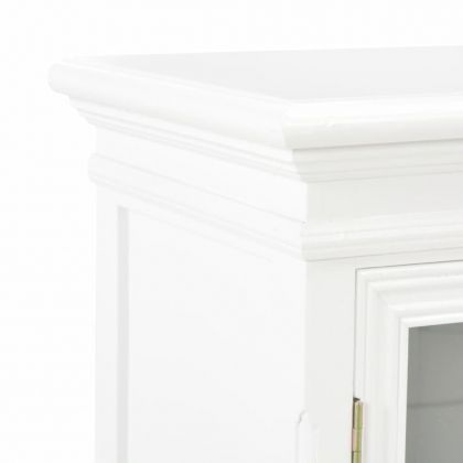 Бюфет, бял, 70x28x70 см, бор масив