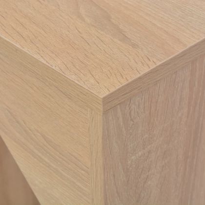 Бар маса с подвижен рафт, дъб, 138x39x110 см