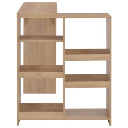 Бар маса с подвижен рафт, дъб, 138x39x110 см