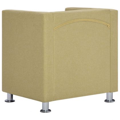 Фотьойл с кубична форма, зелен, текстил