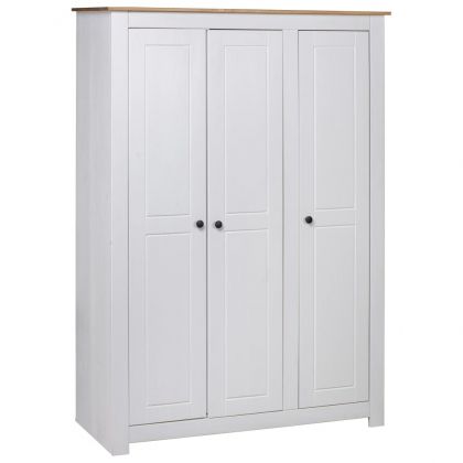 Гардероб с 3 врати, бял, 118x50x171,5 см, бор, Panama Range