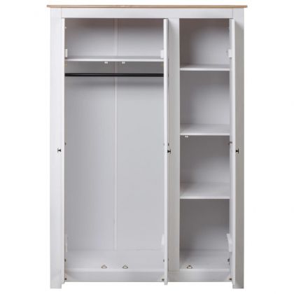 Гардероб с 3 врати, бял, 118x50x171,5 см, бор, Panama Range