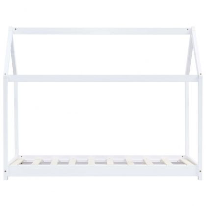 Рамка за детско легло, бяла, бор масив, 80x160 см
