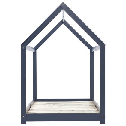 Рамка за детско легло, сива, бор масив, 90х200 см