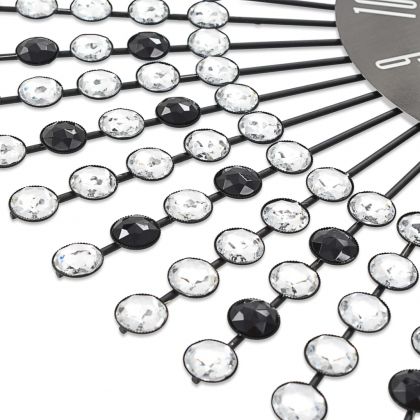 Стенен часовник, метал, 43 см, черен