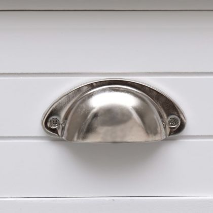 Странична маса, бяла, 40x40x40 см, дърво от пауловния