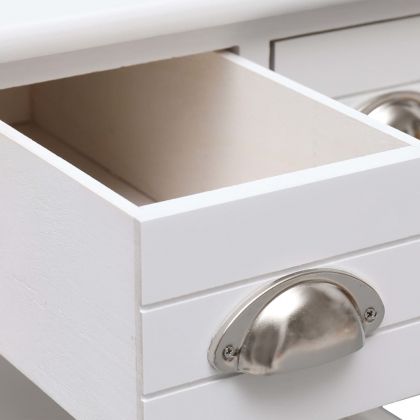 Странична маса, бяла, 40x40x40 см, дърво от пауловния