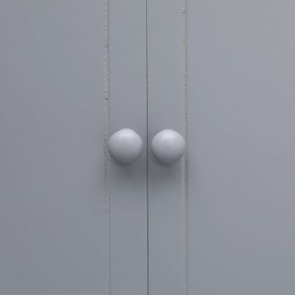 Шкаф за баня, сив, 46x24x116 см, дърво пауловния