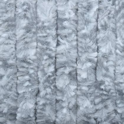 Завеса против насекоми, бяло и сиво, 90x220 см, шенил