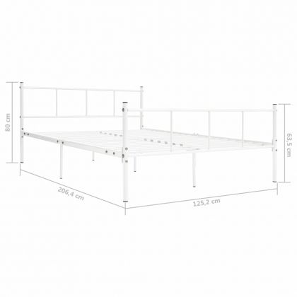 Рамка за легло, бяла, метал, 120x200 cм