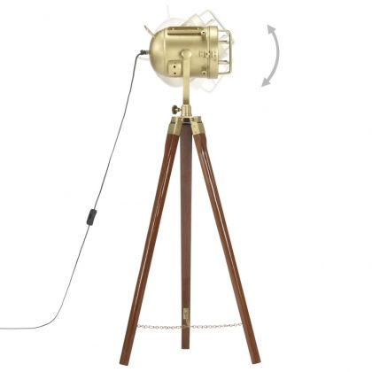 Подова лампа тринога, масивно мангово дърво, 97 см