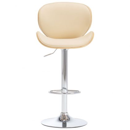 Бар табуретка, кремава, изкуствена кожа