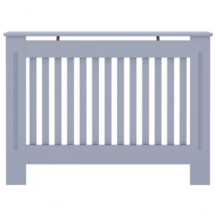 Параван за радиатор, сив, 112x19x81,5 см, МДФ