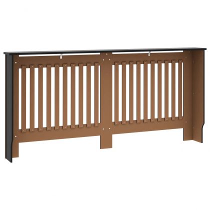 Параван за радиатор, черен, 172x19x81,5 см, МДФ