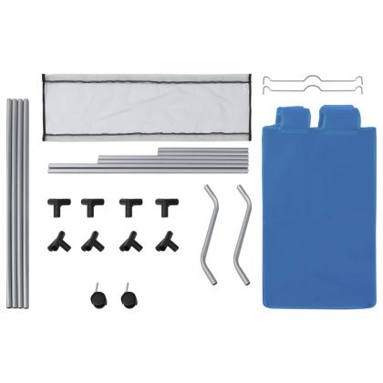 Кош за сортиране на пране с 3 торби, син, стомана