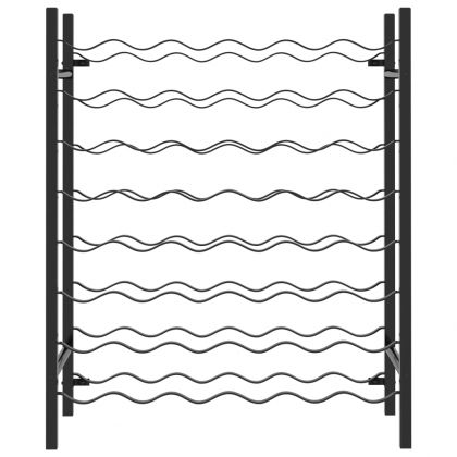 Стойка за вино за 48 бутилки, черна, метал