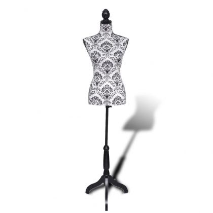 Дамски манекен бюст, черно-бял