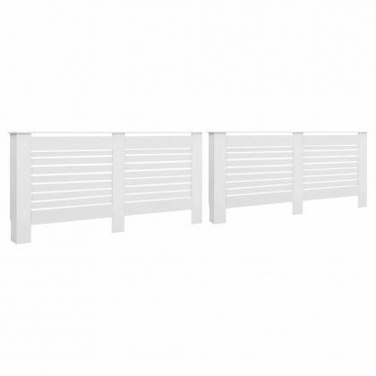 Паравани за радиатори, 2 бр, бели, 172x19x81,5 см, МДФ