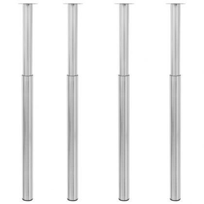 Телескопични крака за маса, 4 бр, неръждаема стомана, 710 мм-1100 мм
