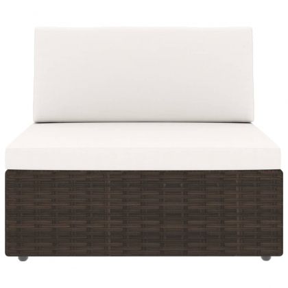 Градински комплект, 7 части, кафяв полиратан