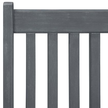 Градински комплект за хранене от 5 части (150-200) x 100 см, масивна акациева дървесина, сив