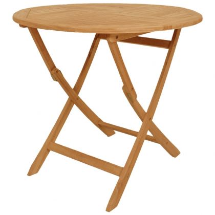 Градински трапезен комплект, 5 части, тиково дърво масив