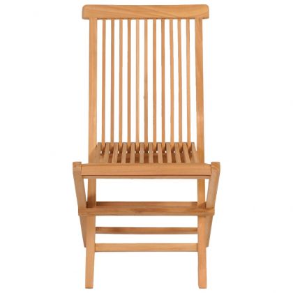 Градински трапезен комплект, 5 части, тиково дърво масив