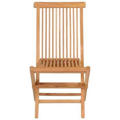 Градински трапезен комплект, 5 части, тиково дърво масив