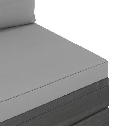 Градински мебели от палети 2 части с възглавници бор масив