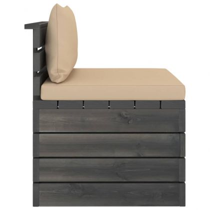 Градински мебели от палети 2 части с възглавници бор масив