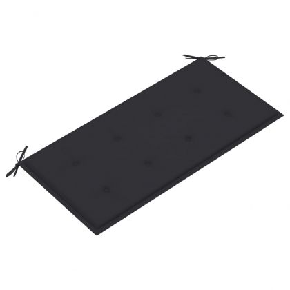 Градинска пейка с възглавница антрацит, 112 см, тик масив
