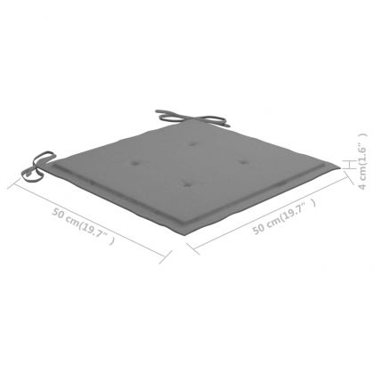 Люлеещ се стол със сива възглавница, тиково дърво масив