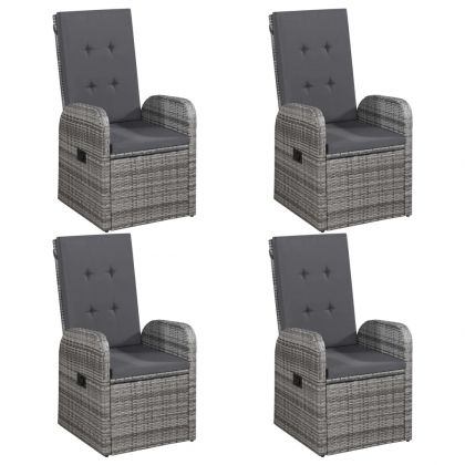 Градински трапезен комплект, 5 части, сив