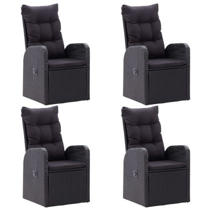 Градински трапезен комплект, 5 части, черен