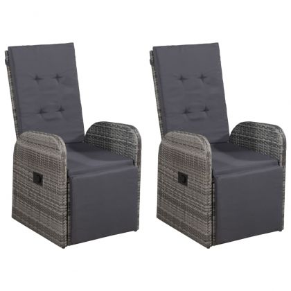 Градински трапезен комплект, 3 части, сив