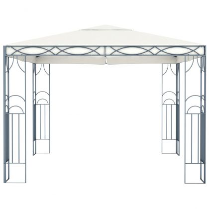 Шатра с LED светещи стрингове, 300x300 см, кремава