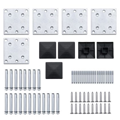 Ограден панел, WPC, 699x186 см, черен