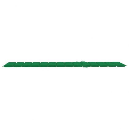 Шезлонги със зелени шалтета, 2 бр, тиково дърво масив